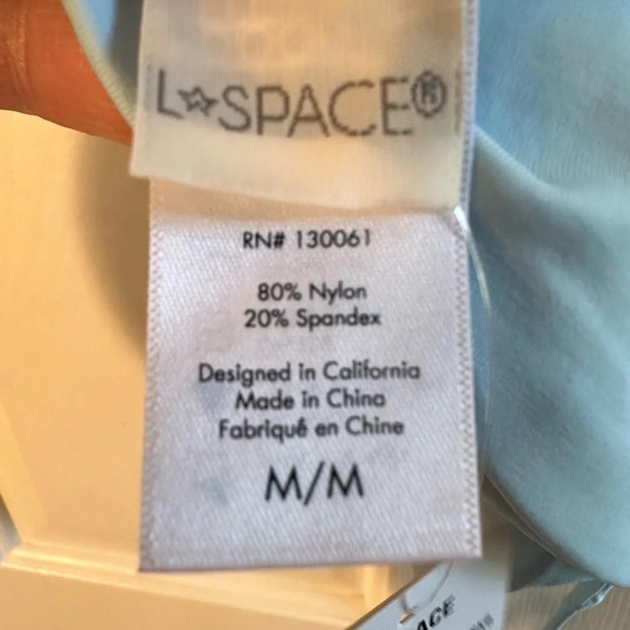 NWT L SPACE Kristen Top Sky Blue MEDIUM Racer Back String Wrap Bikini Swim Suit - Picture 9 of 10